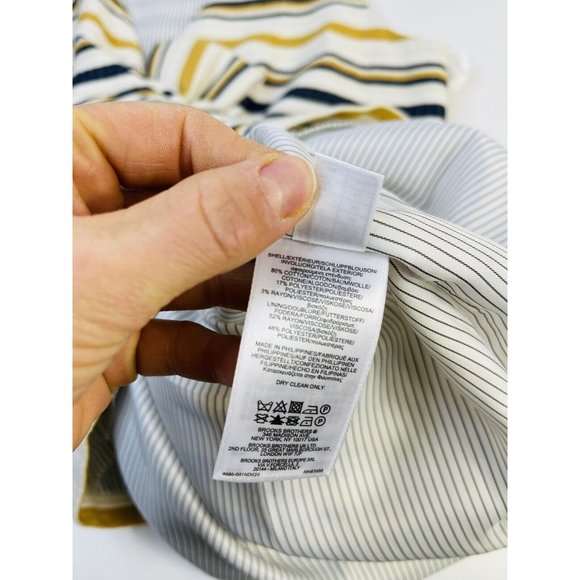 Brooks Brothers Striped Sleeveless Dress - Yellow, Black, White - Picture 7 of 9